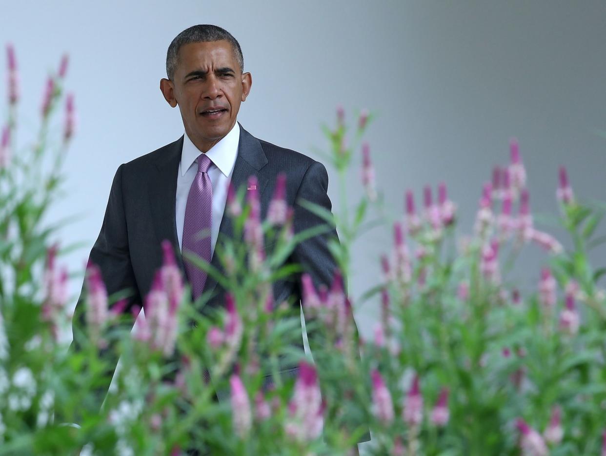 President Obama walks along the colonnade toward the Oval office on Wednesday. (Photo: Mark Wilson/Getty Images)