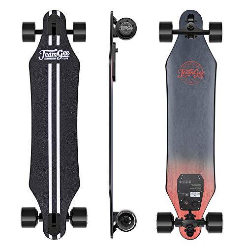 3) Teamgee H5 37" Electric Skateboard, 22 MPH Top Speed, 760W Dual Motor, 11 Miles Range, 14.5 Lbs, 10 Layers Maple Longboard with Wireless Remote Control