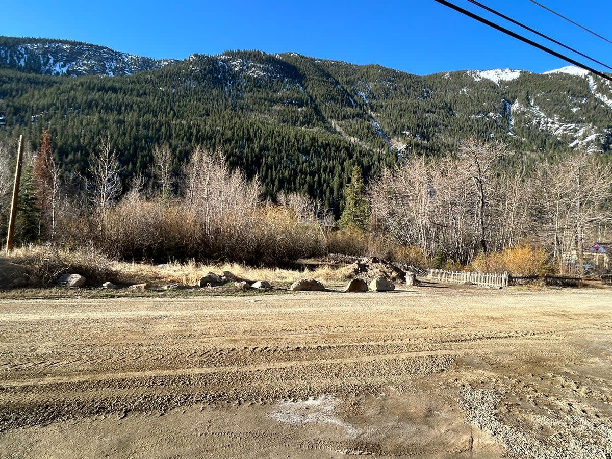 Road where Christian Glass got trapped in his car and called police for help (Sheila Flynn for The Independent)