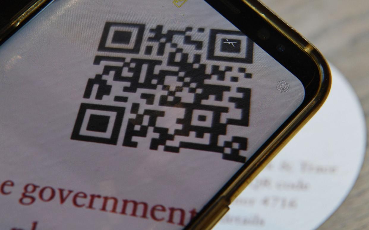 A QR code used in a cafe in London - NEIL HALL/EPA-EFE/Shutterstock 