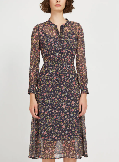 Folk Printed Midi Length Dress