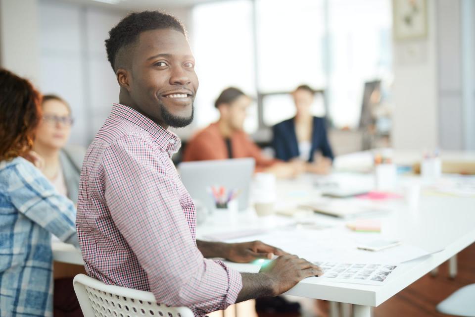 Internship applicants with black-sounding names have a lower chance of getting hired. <a href="https://www.gettyimages.com/detail/photo/young-african-man-posing-in-office-royalty-free-image/1139897879?adppopup=true" rel="nofollow noopener" target="_blank" data-ylk="slk:SeventyFour/Getty Images;elm:context_link;itc:0;sec:content-canvas" class="link ">SeventyFour/Getty Images</a>