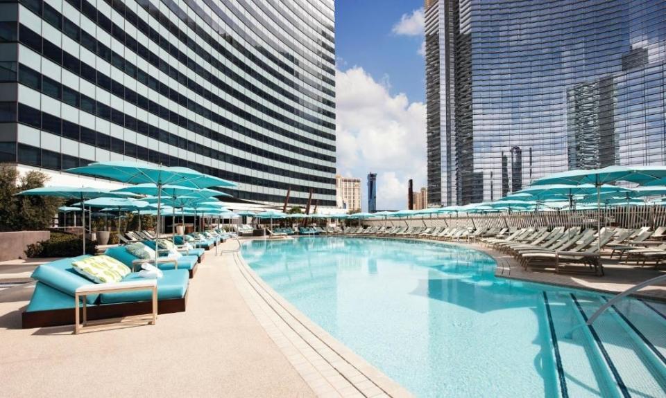 Pool view of a hotel