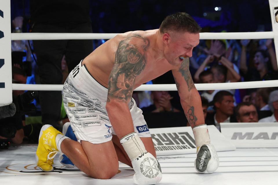Usyk survived a low blow – or body shot? – from Daniel Dubois in August (REUTERS)