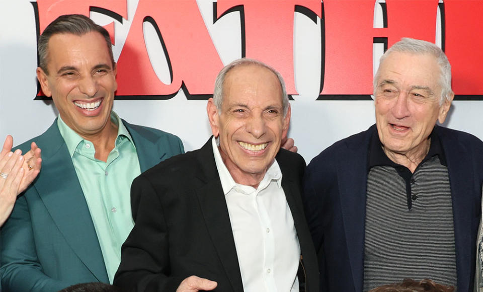 Sebastian Maniscalco, Salvo Maniscalco and Robert De Niro attend the "About My Father" premiere at SVA Theater on May 09, 2023 in New York City.