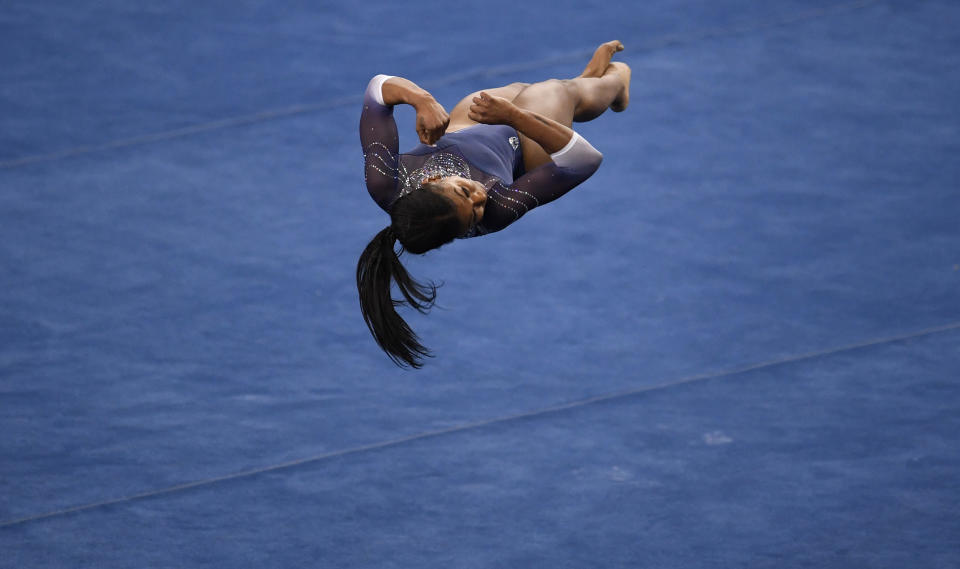UCLA Bruins defeated the Arizona Wildcats in the season opener of Gymnastics. (Keith Birmingham / MediaNews Group via Getty Images)