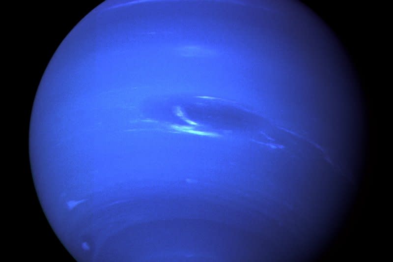 On August 25, 1989, Voyager 2, after a 4 billion-mile journey, made its closest pass over Neptune, sending back images of southern lights and its moon, Triton, to Earth. File Photo courtesy of NASA