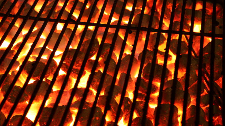 Close up of hot coals