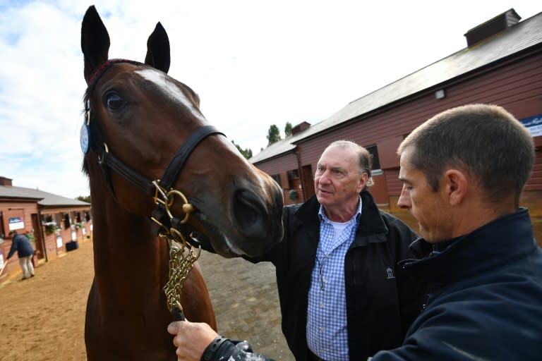 Nick Columb of the Hong Kong Jockey Club pictured with his sale catalogue at the Tattersalls Bloodstock Auction in Newmarket