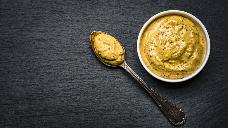 Ramekin of Dijon mustard