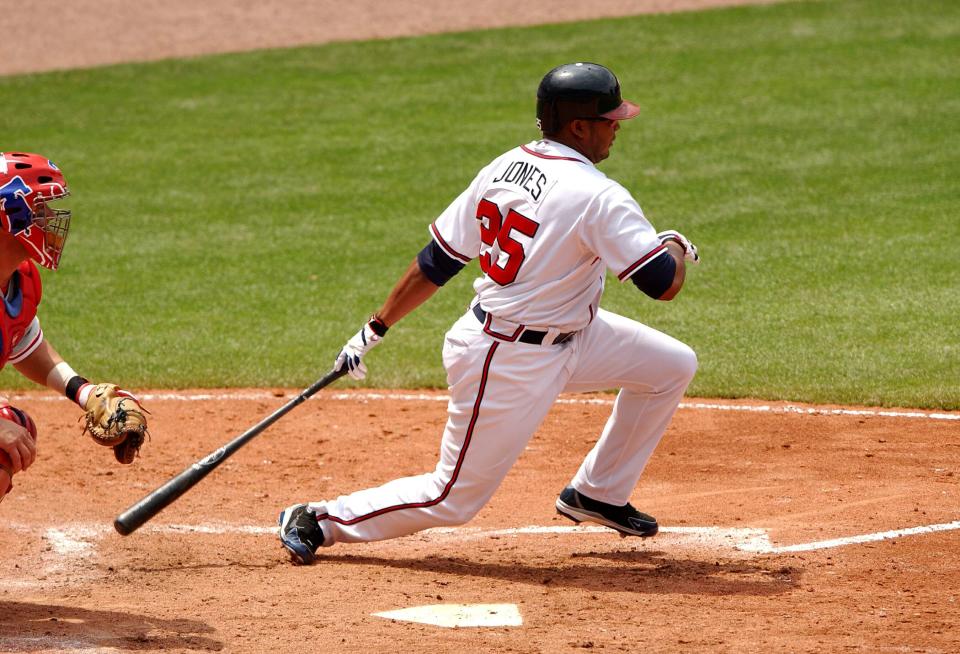 Andruw Jones想入選名人堂可能還要幾年努力。（Photo by Scott Cunningham/Getty Images）