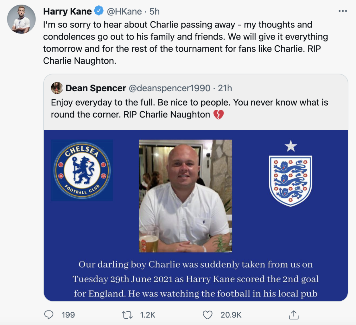 Harry KAne tweet