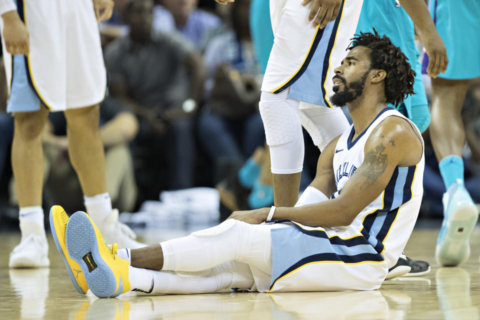 Mike Conley’s going to be sitting down for a while. (Getty)