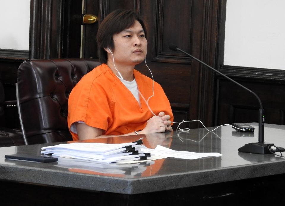 Ming Xue, a Chinese immigrant, appeared in Coshocton County Common Pleas Court on Wednesday for a change of plea hearing. He entered guilty pleas to 299 counts of counterfeiting and one count of engaging in a pattern of corrupt activity based on a gift card scam.