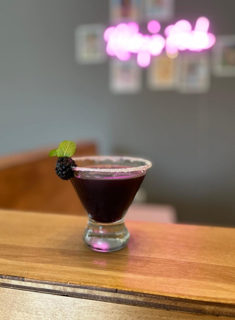 Blackberry cucumber martinis are on the drink list at Riley's Social House. The bar also has 24 draft lines for craft and imported beers and cider, and wines by the glass or by bottles sold around retail price.