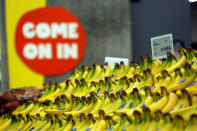 The price of bananas is displayed on a digital price tag at a 365 by Whole Foods Market grocery store ahead of its opening day in Los Angeles, U.S., May 24, 2016. REUTERS/Mario Anzuoni