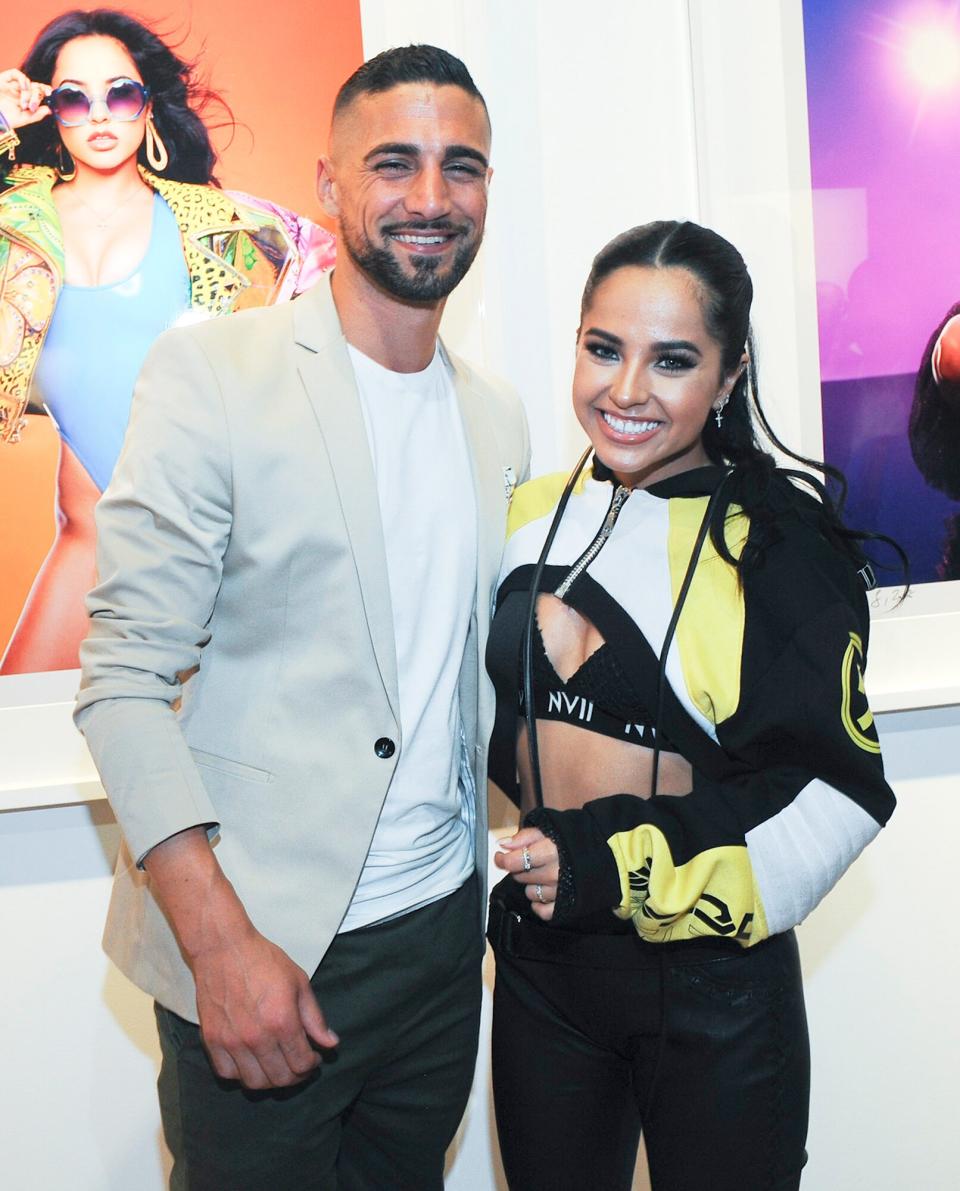 Sebastian Lletget and Becky G attend the 2000s Exhibition Opening at Mouche Gallery, Sponsored by Fujifilm on June 14, 2018 in Los Angeles, California