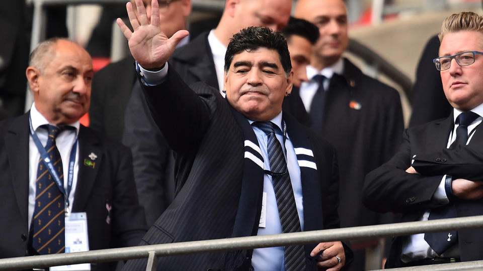 Diego Maradona's death late last year sparked an outpouring of grief from across the football world. (GLYN KIRK/AFP via Getty Images)