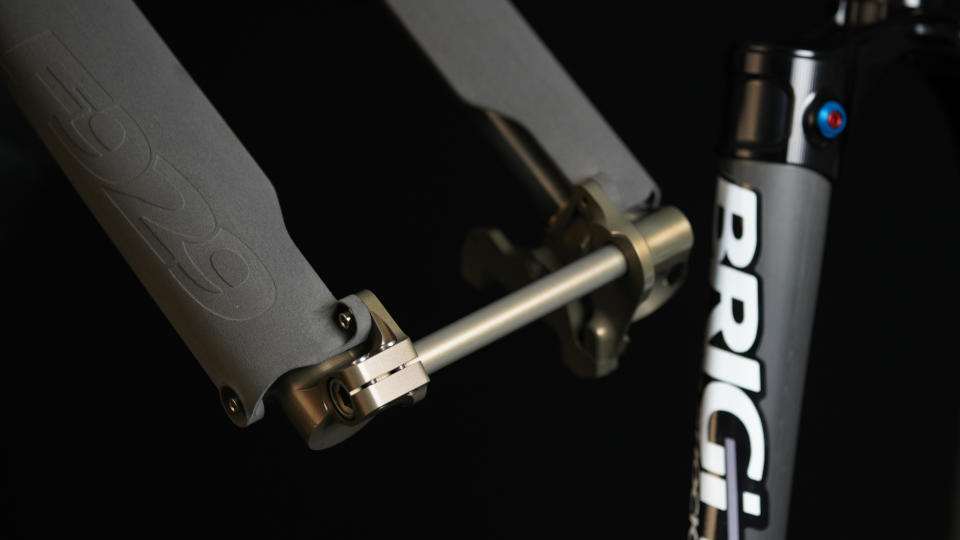 Close up of the Bright Racing Shocks F929 Next-3RC leg guards