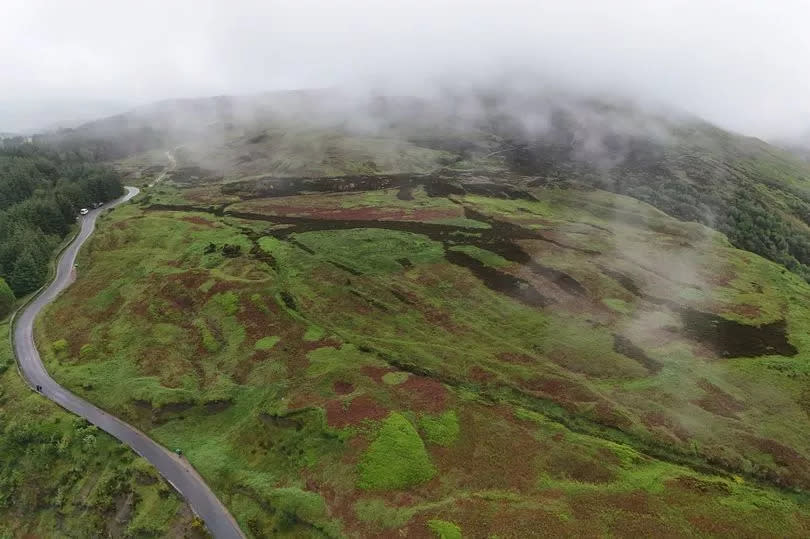 A bit of countryside shrouded in cloud