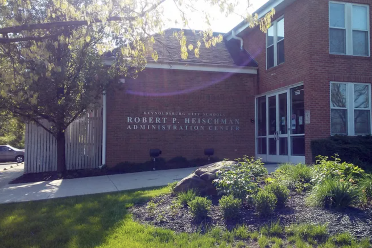 The Reynoldsburg City Schools Robert P. Heischman Administrative building is at 7244 East Main St.