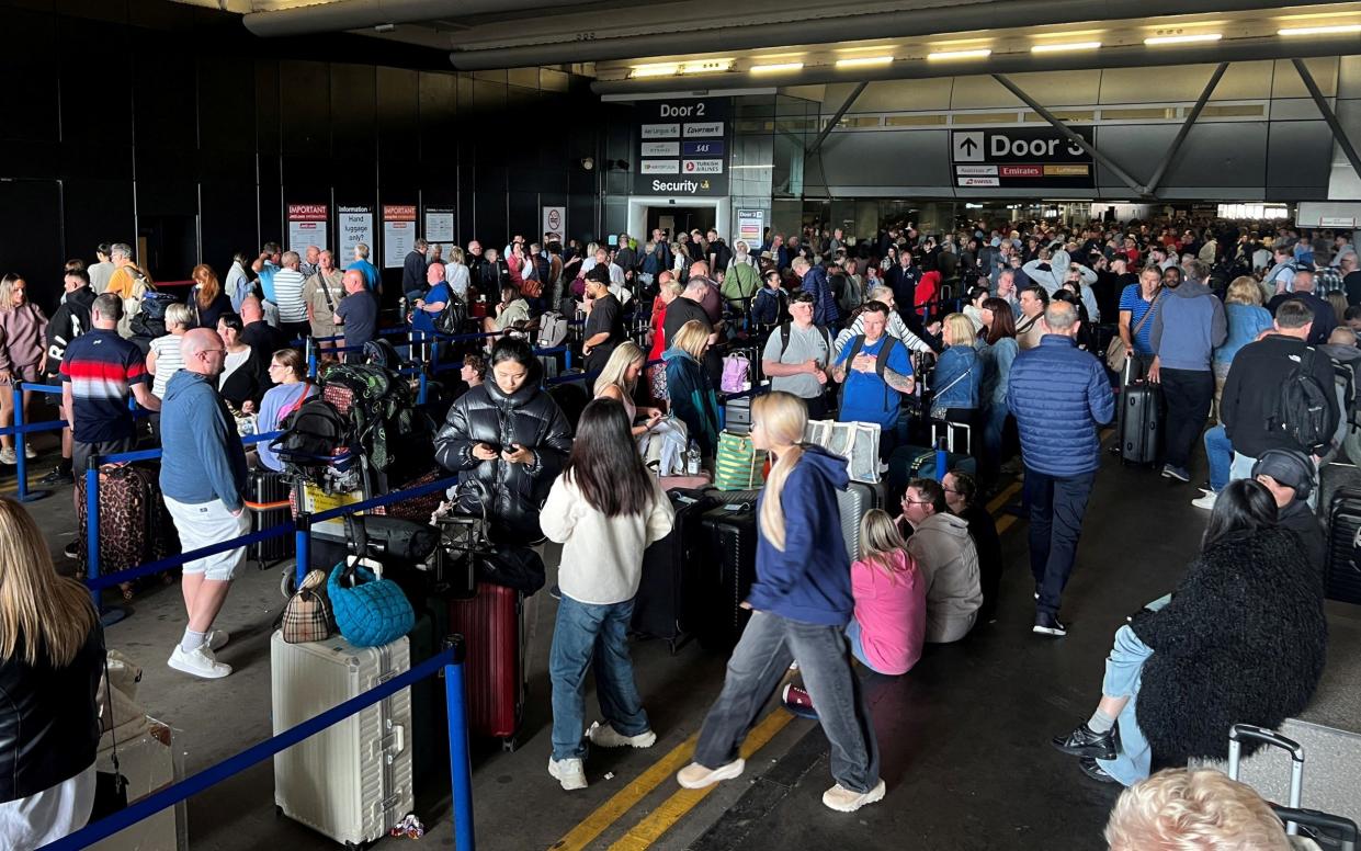 Passengers faced hours-long queues at the airport