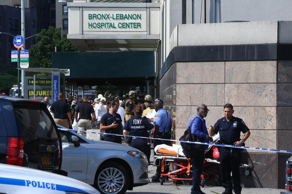 <p>Police officers take security measures outside the Bronx-Lebanon Hospital after a gunman attack in New York, United States on June 30, 2017. At least one person was killed Friday when a gunman opened fire inside a New York City hospital, according to media reports. (Volkan Furuncu/Anadolu Agency/Getty Images) </p>