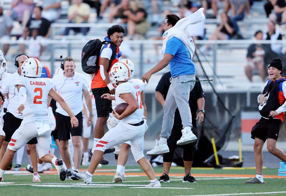 Skyridge and Timpview play at Skyridge in Lehi on Friday, Aug. 11, 2023. Skyridge won 26-14. | Scott G Winterton, Deseret News