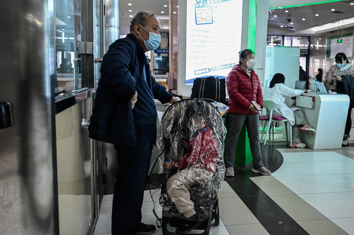 Hospitals in northern China facing an increase in paediatric visits as the winter season sets in (AFP via Getty)