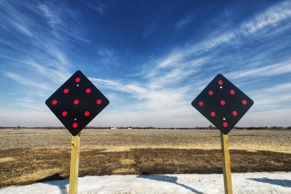 Access road to Logistics Park Galesburg southeast of town.