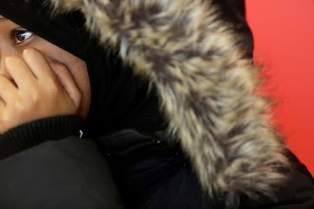 Lyann Mohammed, 19, a refugee from Somalia, is interviewed at the Welcome Place in Winnipeg, Manitoba, Canada, February 1, 2017. REUTERS/Lyle Stafford