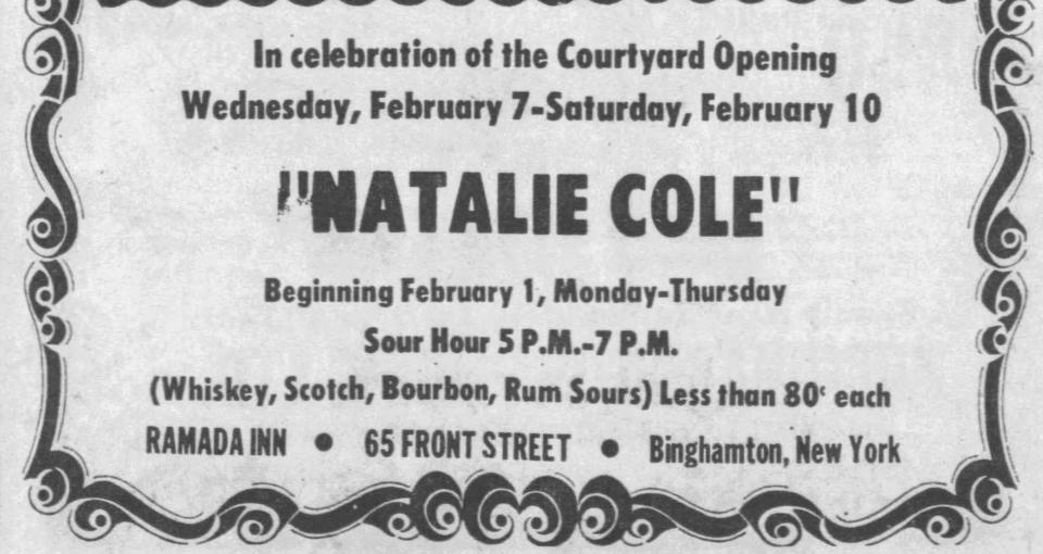 The ad for Natalie Cole’s performance in the area in 1976.