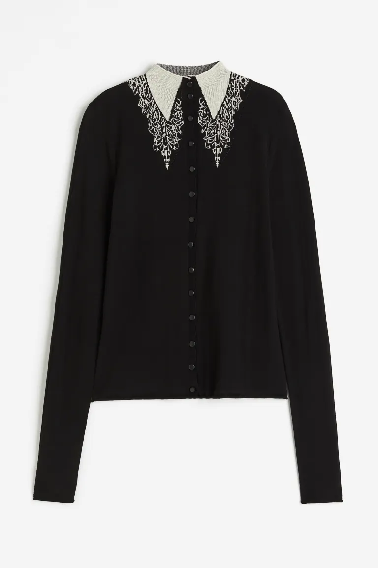 H&M Studio Trompe L'oeil-Motif Cardigan