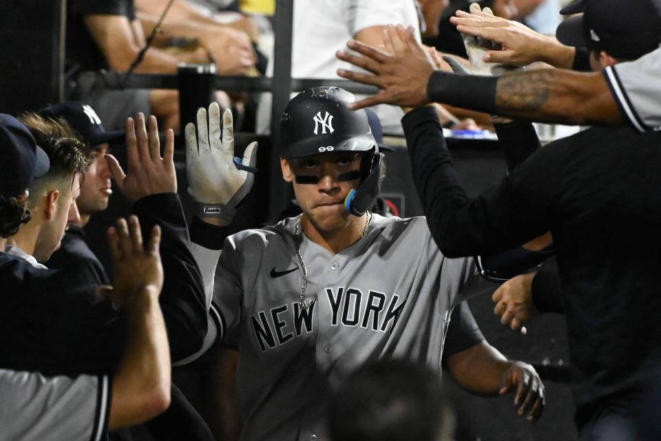 Aaron Judge leads the AL with 14 homers this season.