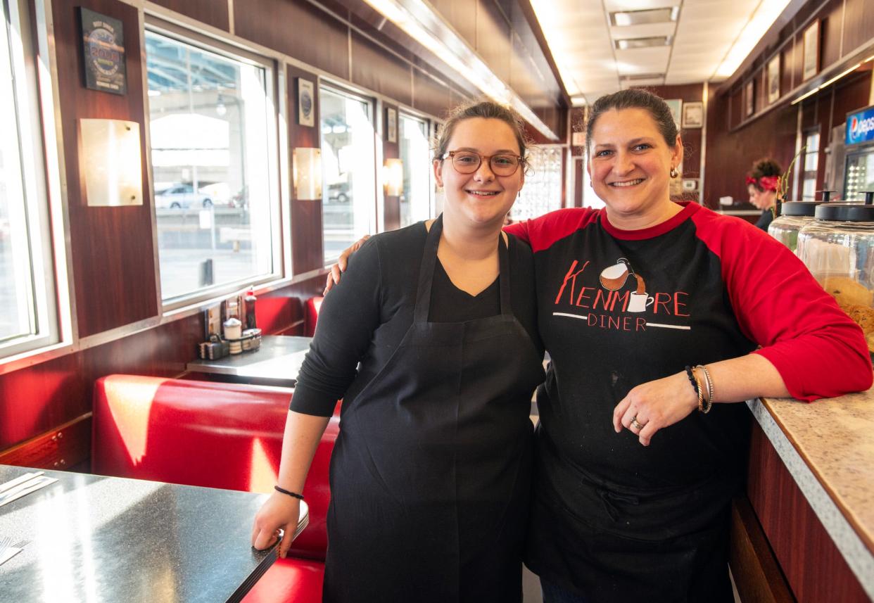 Audrey Paddock and her mom, Christon Paddock, Feb. 12 in the Kenmore Diner.