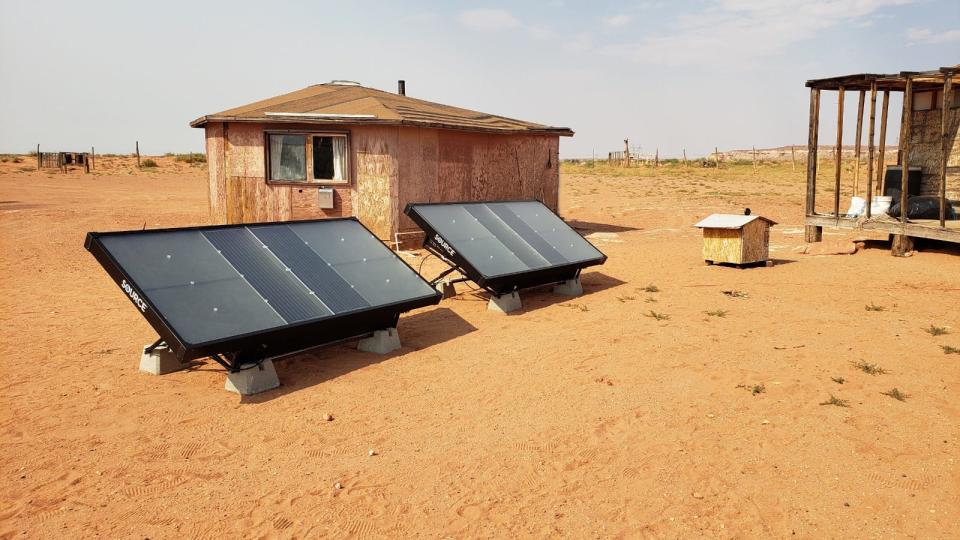 A Source hydropanel installation in a house in the Navajo Nation. The technology, which produces water from surrounding air, was installed in 800 Arizona households thanks to a $7.5 million state award.