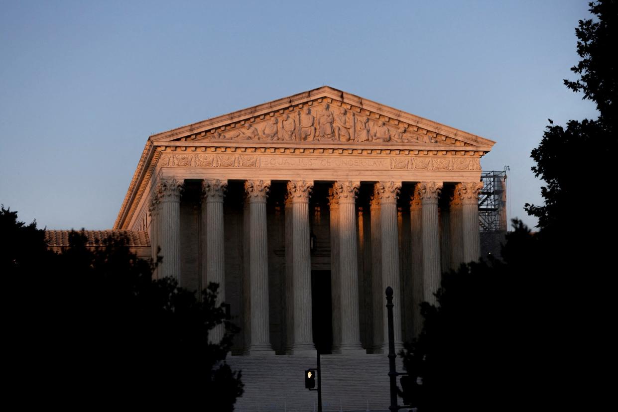 A view of the Supreme Court, following the ruling on former President and Republican presidential candidate Donald Trump's bid for immunity from federal prosecution for 2020 election subversion in Washington, on July 1, 2024.