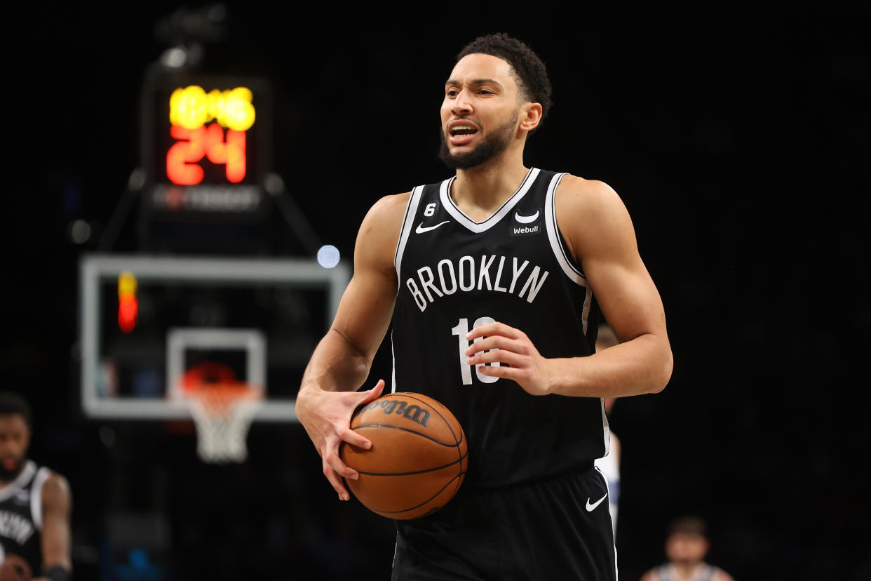 NEW YORK, NEW YORK - NOVEMBER 28: Ben Simmons #10 of the Brooklyn Nets in action against the Orlando Magic at Barclays Center on November 28, 2022 in New York City. NOTE TO USER: User expressly acknowledges and agrees that, by downloading and or using this Photograph, user is consenting to the terms and conditions of the Getty Images License Agreement. Brooklyn Nets defeated the Orlando Magic 109-102. (Photo by Mike Stobe/Getty Images)