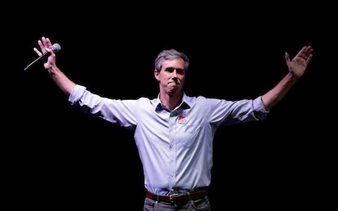 U.S. Rep. Beto O'Rourke, the 2018 Democratic Candidate for U.S. Senate in Texas, makes his concession speech at his election night party - Credit: AP