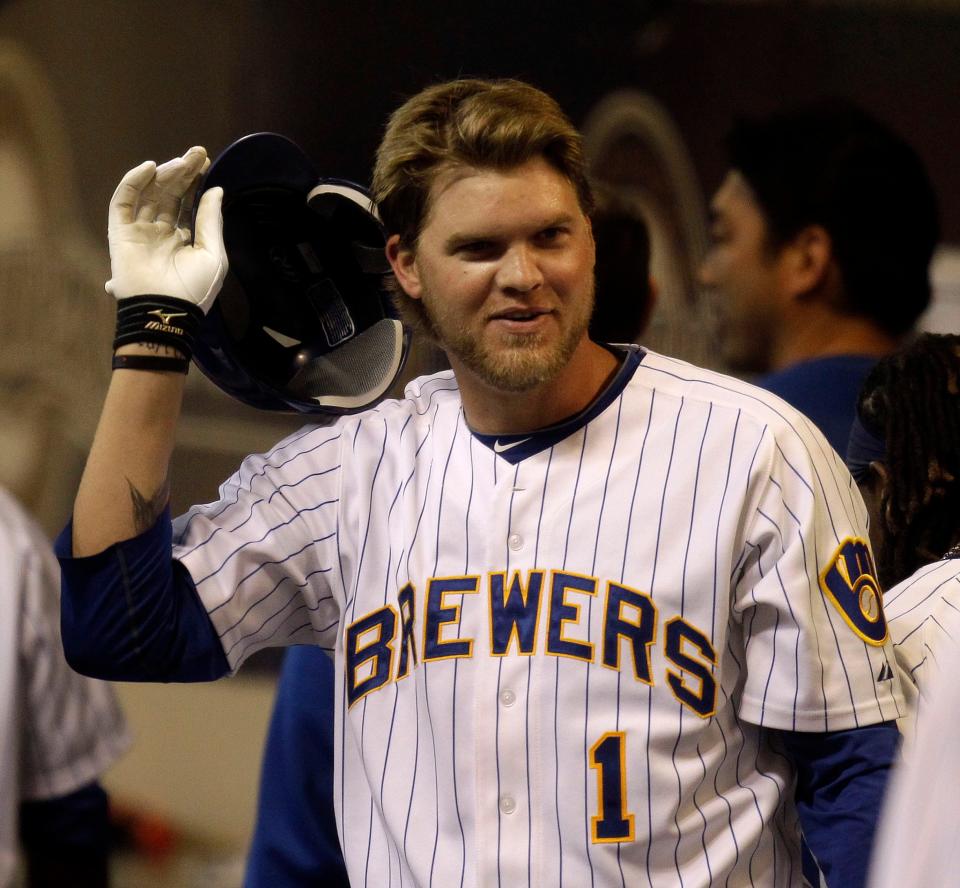 Milwaukee Brewers slugger Corey Hart was all smiles after a home run in 2011.