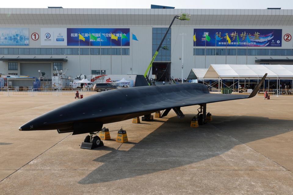 A WZ-8 reconnaissance drone is on display at the 13th China International Aviation and Aerospace Exhibition on September 28, 2021 in Zhuhai, China.