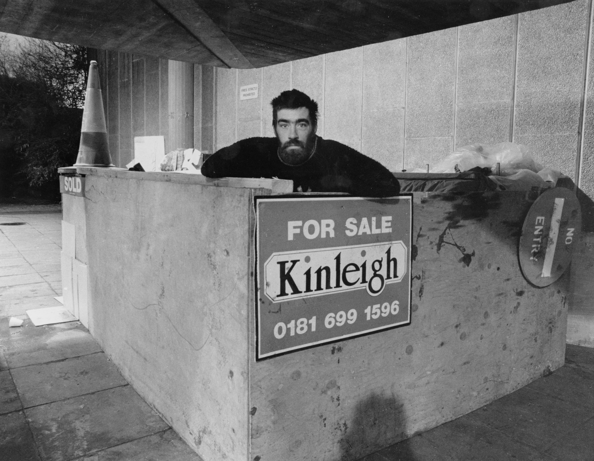 Homeless man Darren in what he referred to as ‘my penthouse’ (Moyra Peralta/Courtesy of Bishopsgate Institute)