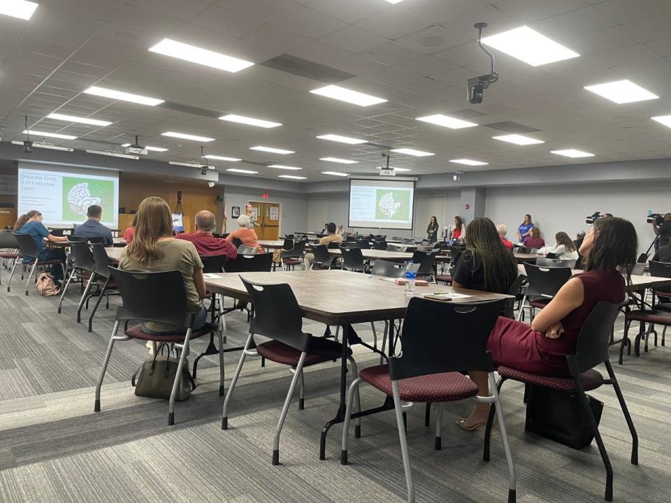 Parent Academy on behavior teaches parents how to understand and communicate to children when they may be struggling  at Brevard Public Schools boardroom in Viera.