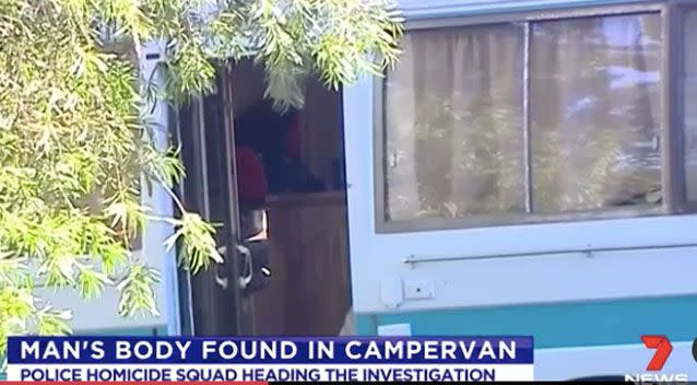 The body of a man has been found in a campervan. Photo: 7 News