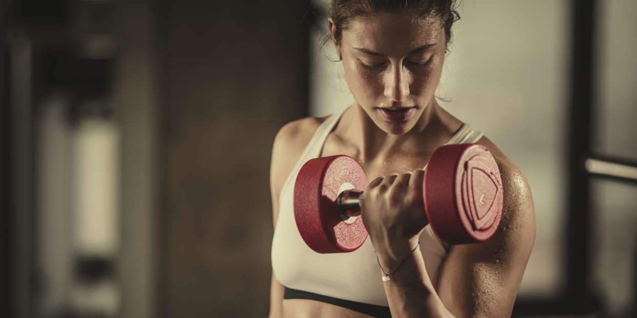 a person lifting weights