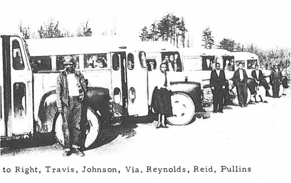 Elizabeth Barker Johnson and other members of the 6888th Battalion pose outside their trucks. (Credit: Shandra Bryant/6888th Central Postal Directory Battalion)