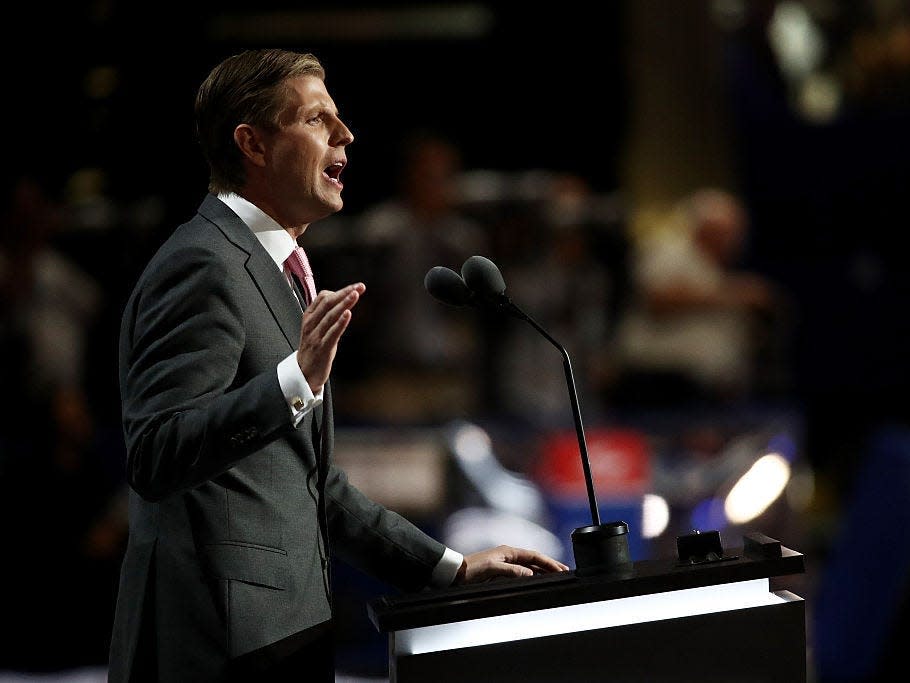 Eric Trump speaks at the 2016 Republican National Convention (RNC)