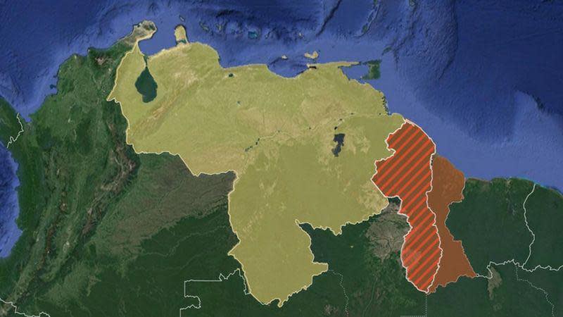 Mapa de Venezuela y Guyana