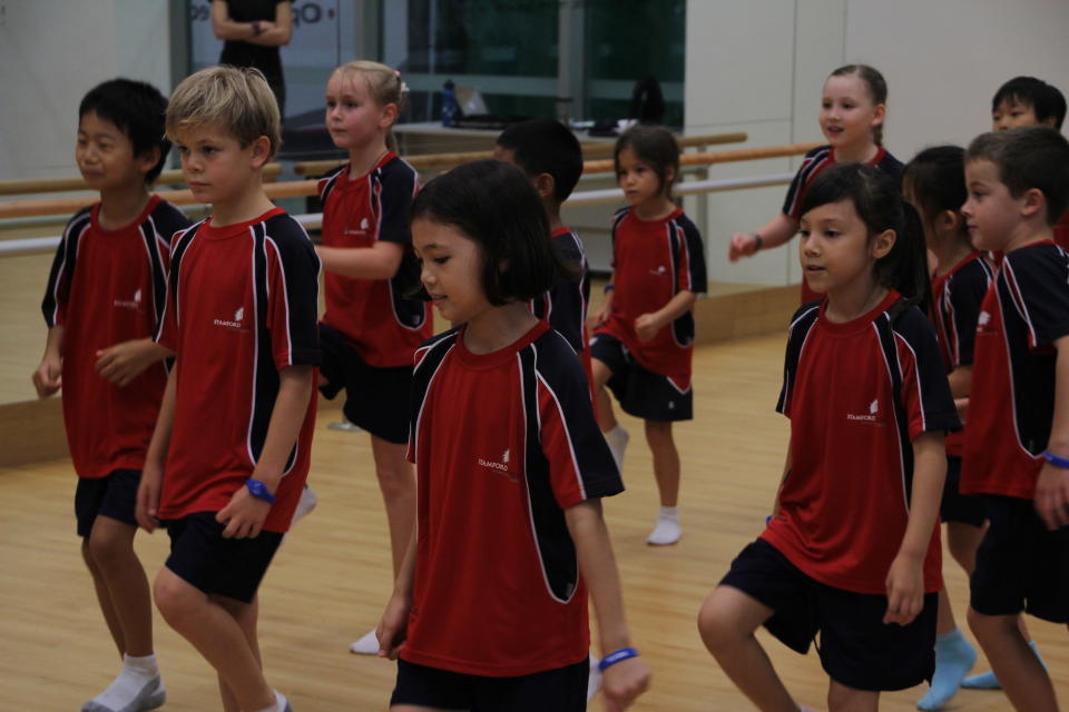 Students enjoying some physical activities at the Stamford American International School (Yahoo! photo)