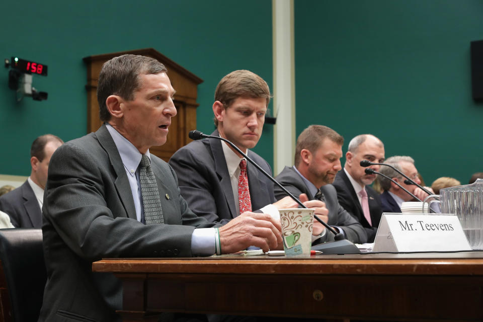 Buddy Teevens III testifies to Congress in 2016 about reducing concussions in youth sports. (Chip Somodevilla/Getty Images)